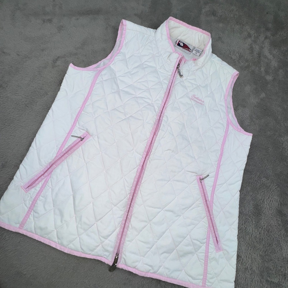 Campus Specialties Indiana‎ University Vest Womens M White Pink Excellent Quilt